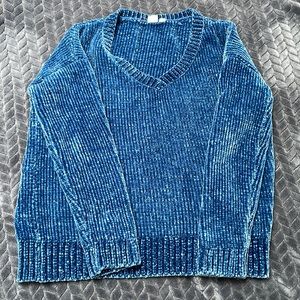 Blue chenille sweater
